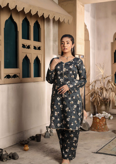 BUT-106 - Black - S.Prints Printed Lawn Co-ords - Memsaab Online