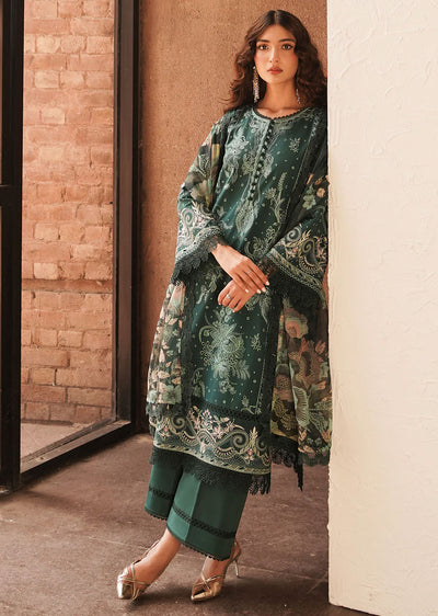 AYL24-07 - Viridian - Unstitched - Festive Chickenkari Lawn Collection 2024 - Memsaab Online