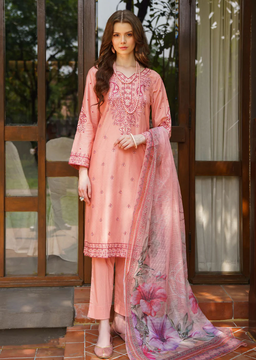 Waliya - Readymade 3 Piece Cotton Suit - Memsaab Online