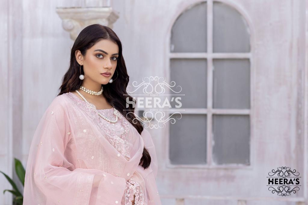 HSS-20 Readymade Pink Lawn Suit - Memsaab Online