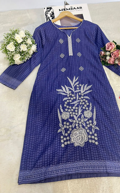 AMT45014- Readymade Winter Dhanak Kurti - Memsaab Online