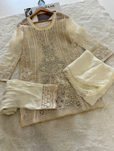 SUL-209 - Rashaba Off White Readymade Suit - Memsaab Online