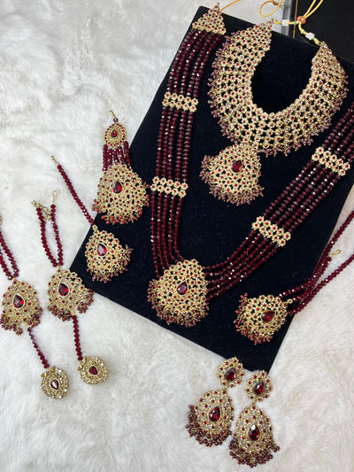 JBM12 Maroon Necklace set - Memsaab Online