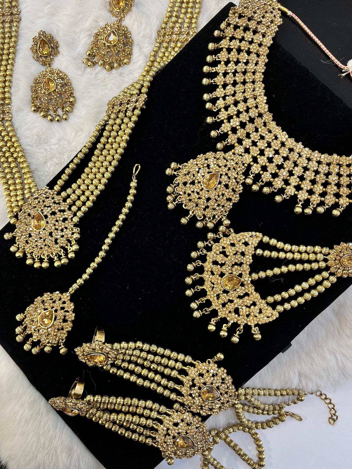 JBM14 Gold Bridal Necklace set - Memsaab Online