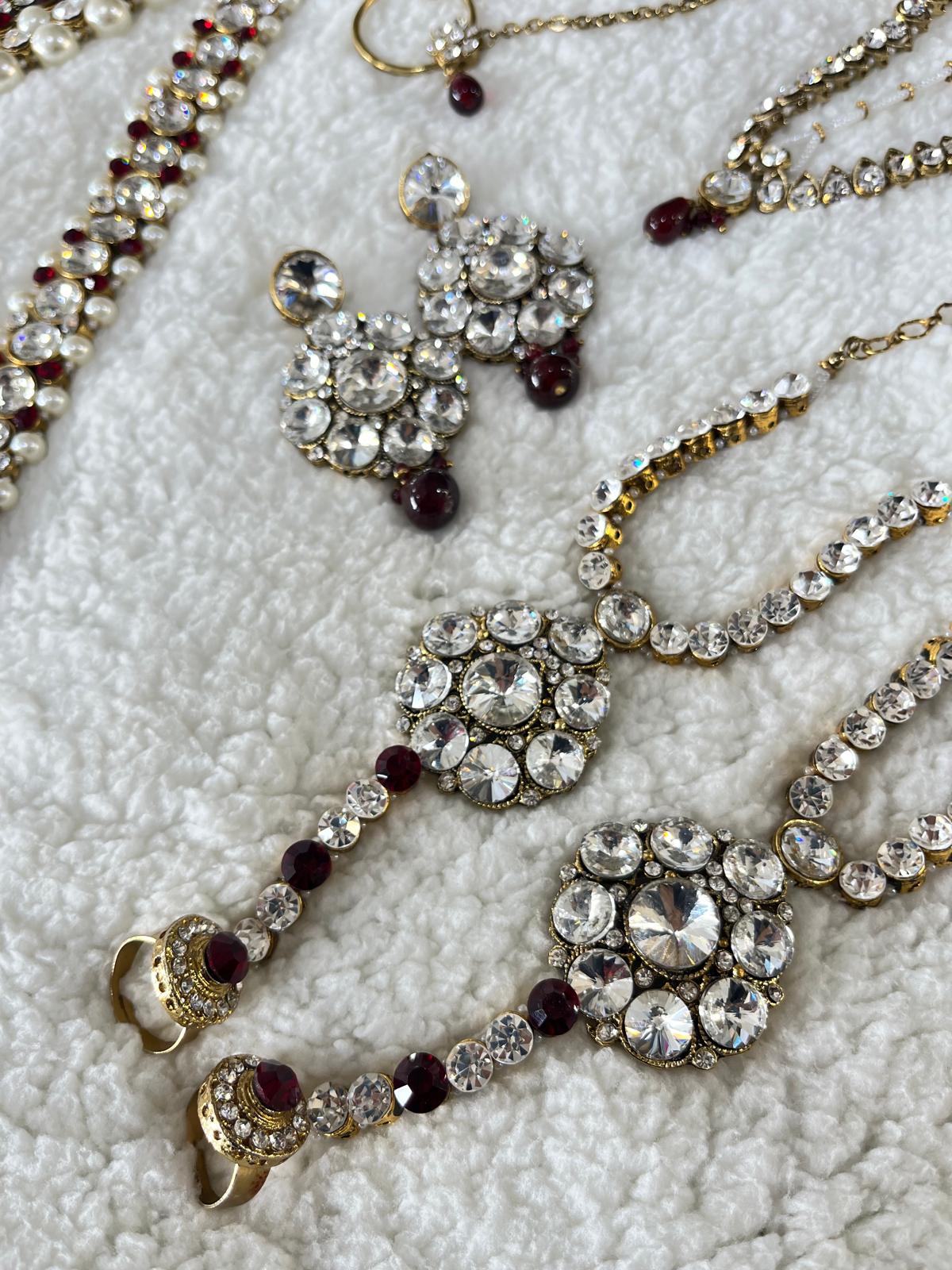 JBM16 Maroon Necklace set - Memsaab Online