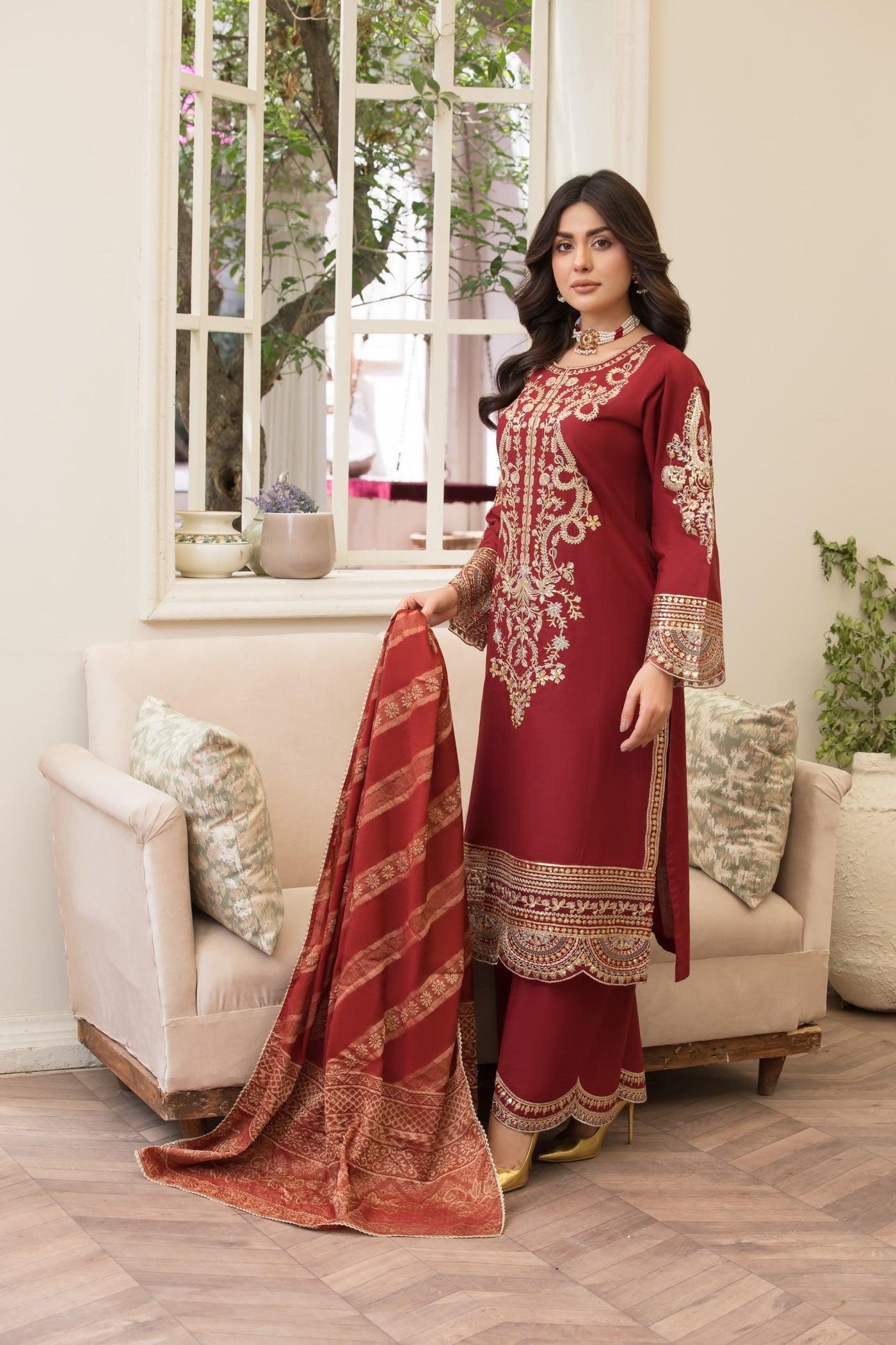 HRM-01 - Readymade Memsaab Formal Cotton Suit - Memsaab Online