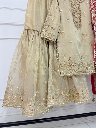 SRB3235 - HALEEMA - Gold/Pink - Sehrish B Design 2025 - Memsaab Online