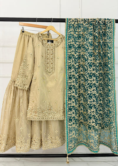 SRB3235 - Gold/Green - Sehrish B Design 2025 - Memsaab Online