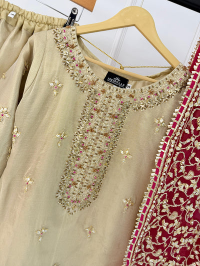 SRB3235 - HALEEMA - Gold/Pink - Sehrish B Design 2025 - Memsaab Online