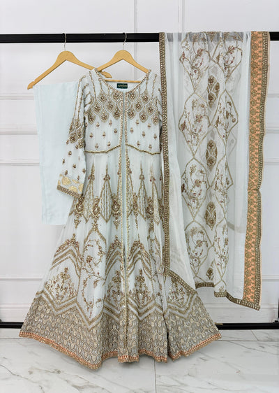 MARW-1601- Light Sky - Readymade Wedding Wear Outfit - Memsaab Online