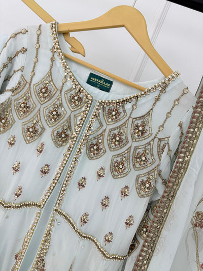 MARW-1601- Light Sky - Readymade Wedding Wear Outfit - Memsaab Online