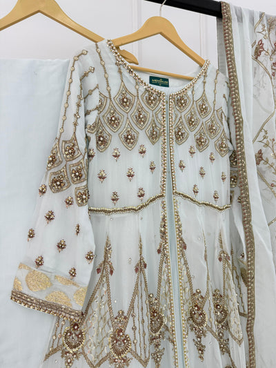 MARW-1601- Light Sky - Readymade Wedding Wear Outfit - Memsaab Online