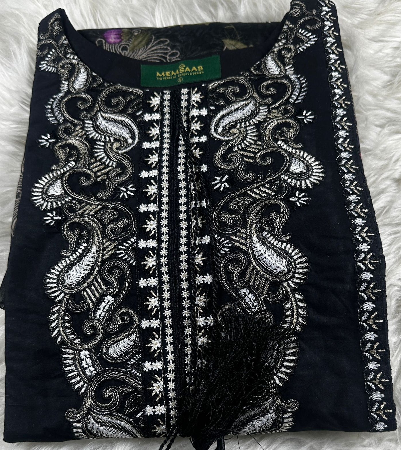 ATR-1136-Black- Sehrish B Lux Cotton - Memsaab Online
