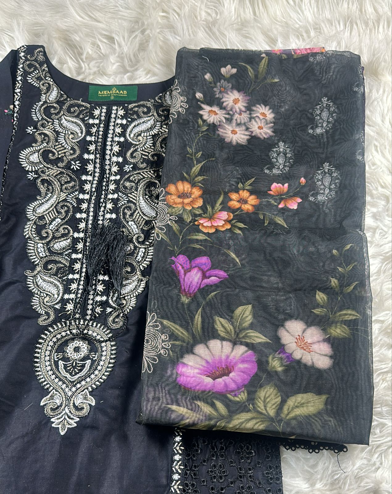 ATR-1136-Black- Sehrish B Lux Cotton - Memsaab Online