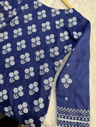 MDNA-02 - Blue Embroidered Lawn Outfit - Memsaab Online