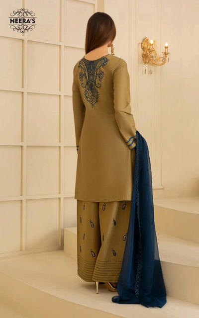 HSS-353- Readymade OLIVE SAPPHIRE Heeras Suit - Memsaab Online