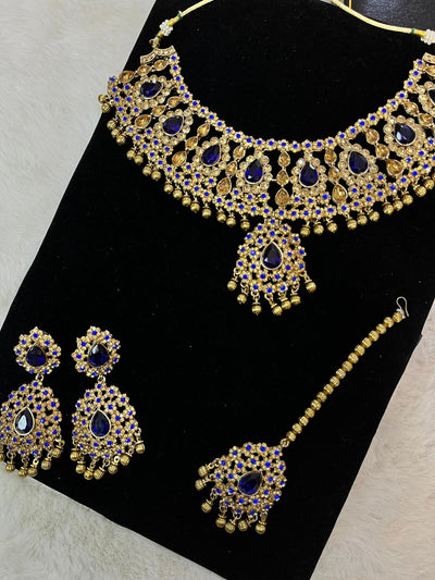 JBM13 Royal Blue Necklace set - Memsaab Online