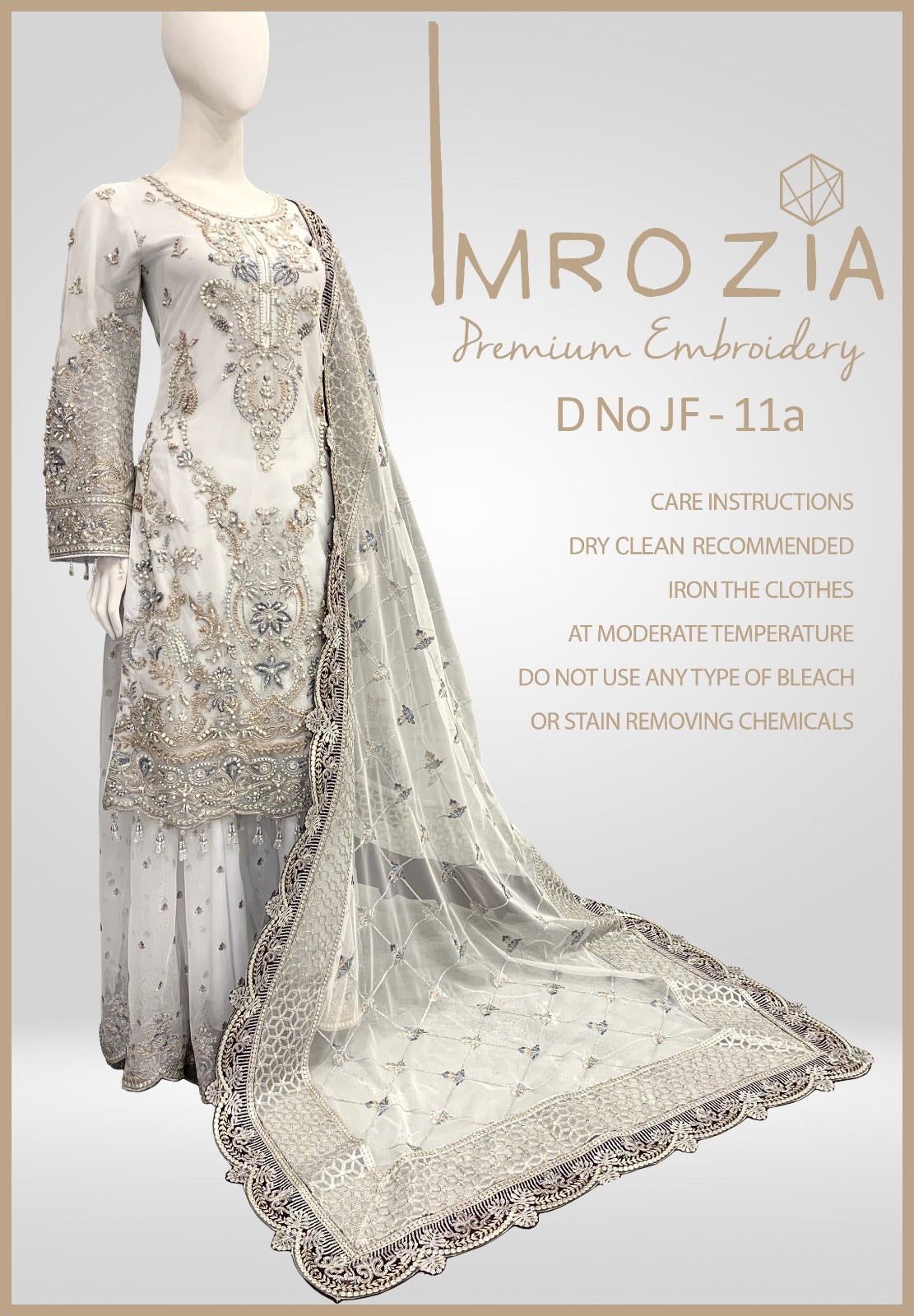 MBDR-11-A - Readymade - Imrozia Embroidered Net Collection 2025 - Memsaab Online