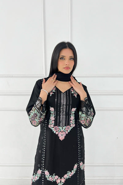 SHAZ9007 Chiffon Embroidered Mummy n Me Suits - Memsaab Online