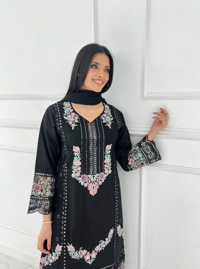 SHAZ9007 Chiffon Embroidered Mummy n Me Suits - Memsaab Online