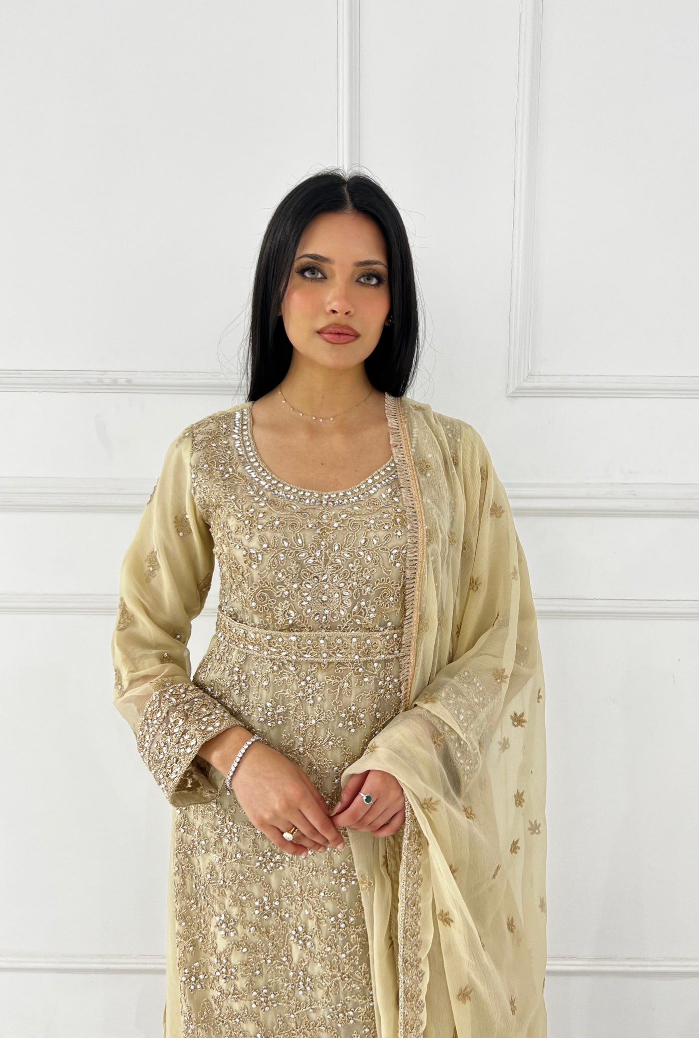 SHAZ9009 Chiffon Ghotta Work Suit - Memsaab Online