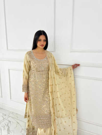 SHAZ9009 Chiffon Ghotta Work Suit - Memsaab Online