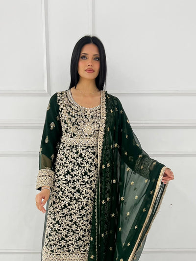 SHAZ9009 Chiffon Ghotta Work Suit - Memsaab Online