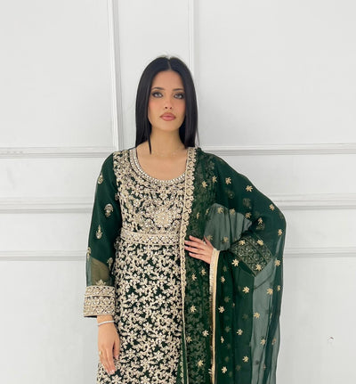 SHAZ9009 Chiffon Ghotta Work Suit - Memsaab Online
