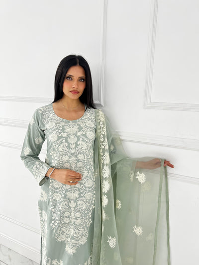HK300 Readymade - Mother & Daughter Linen Outfit 2025 - Memsaab Online