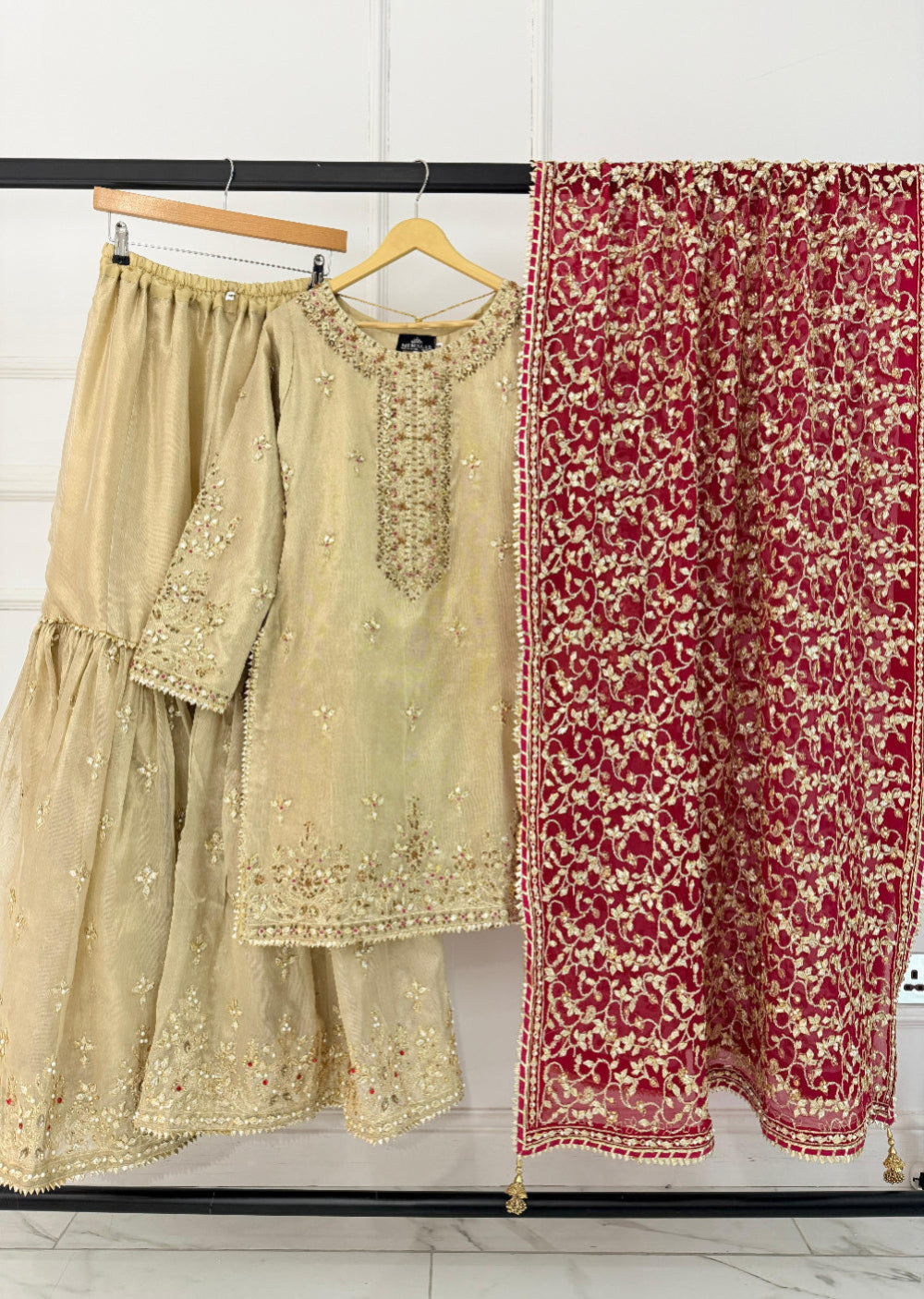 SRB3235 - HALEEMA - Gold/Pink - Sehrish B Design 2025 - Memsaab Online