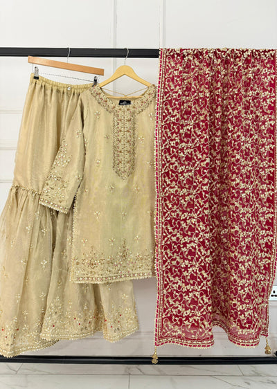 SRB3235 - HALEEMA - Gold/Pink - Sehrish B Design 2025 - Memsaab Online