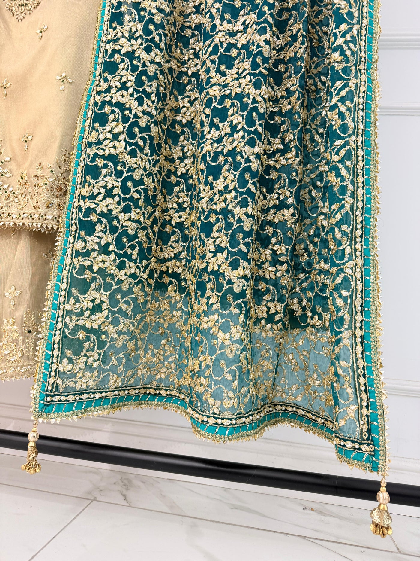 SRB3235 - Gold/Green - Sehrish B Design 2025 - Memsaab Online