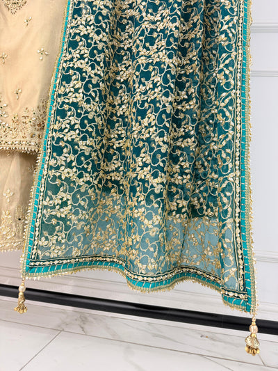 SRB3235 - Gold/Green - Sehrish B Design 2025 - Memsaab Online