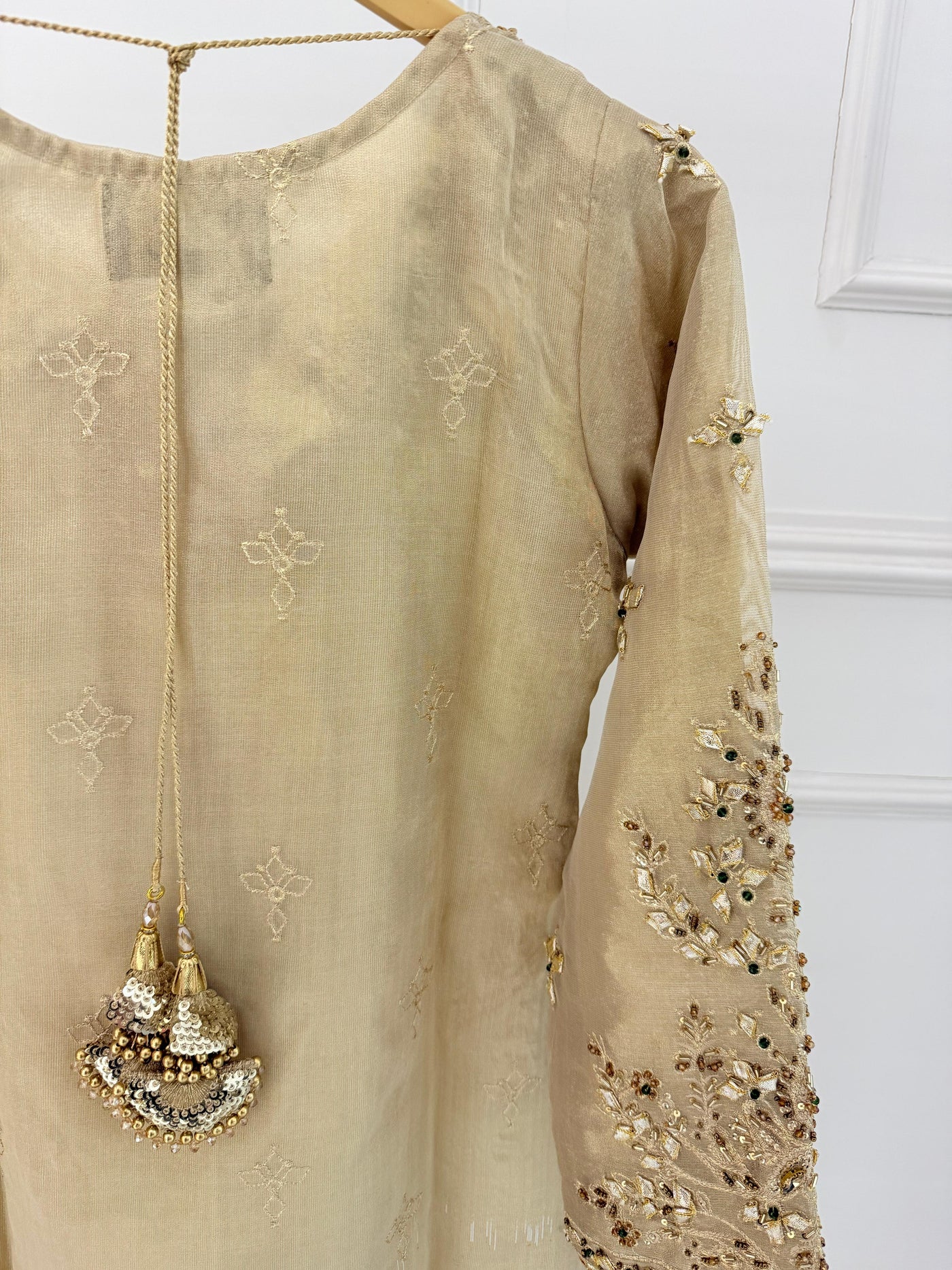 SRB3235 - Gold/Green - Sehrish B Design 2025 - Memsaab Online