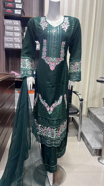 SHAZ9007 Chiffon Embroidered Mummy n Me Suits - Memsaab Online