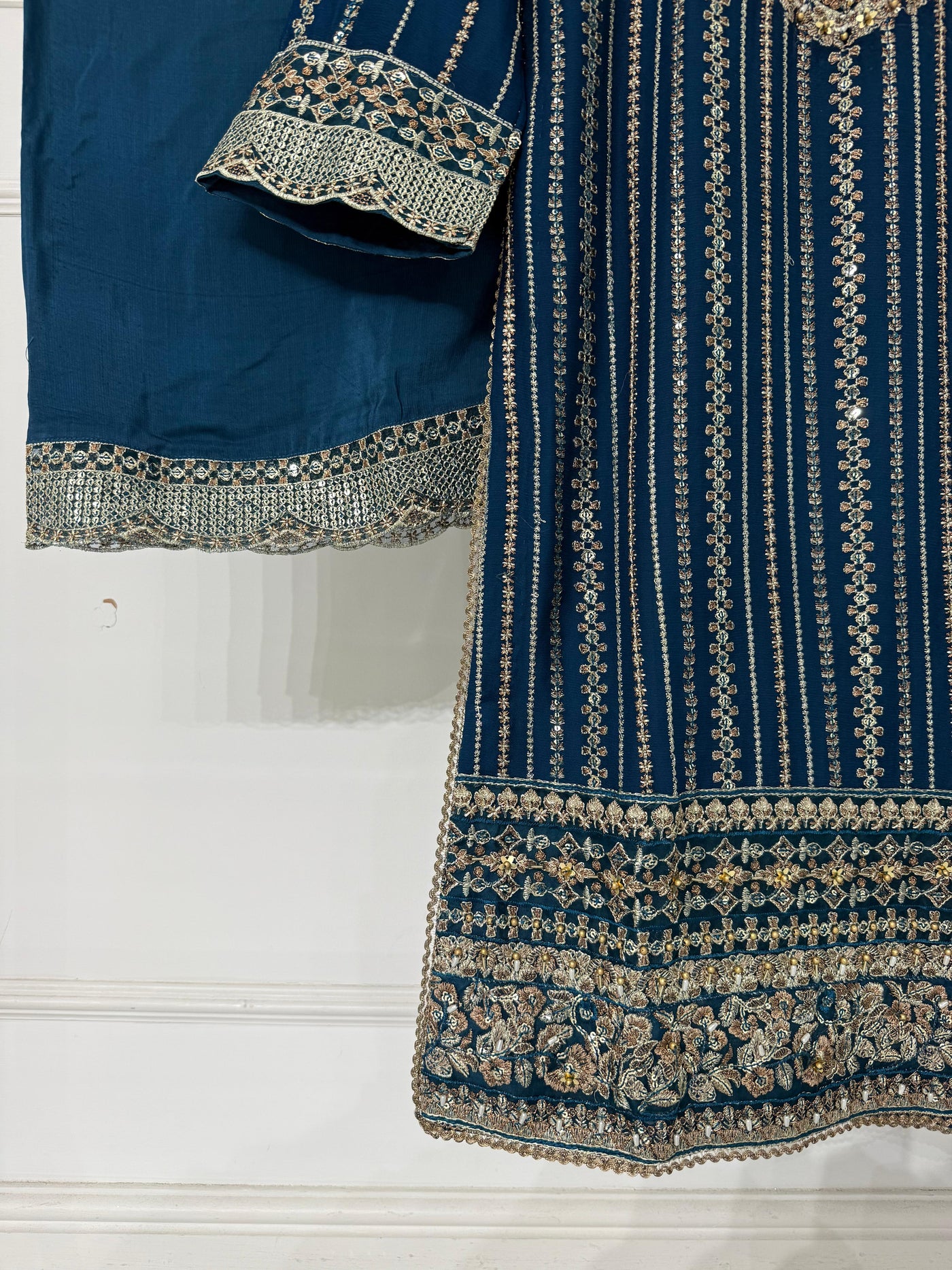 PS-1904 - Peach - Readymade Chiffon Suit 2025 - Memsaab Online