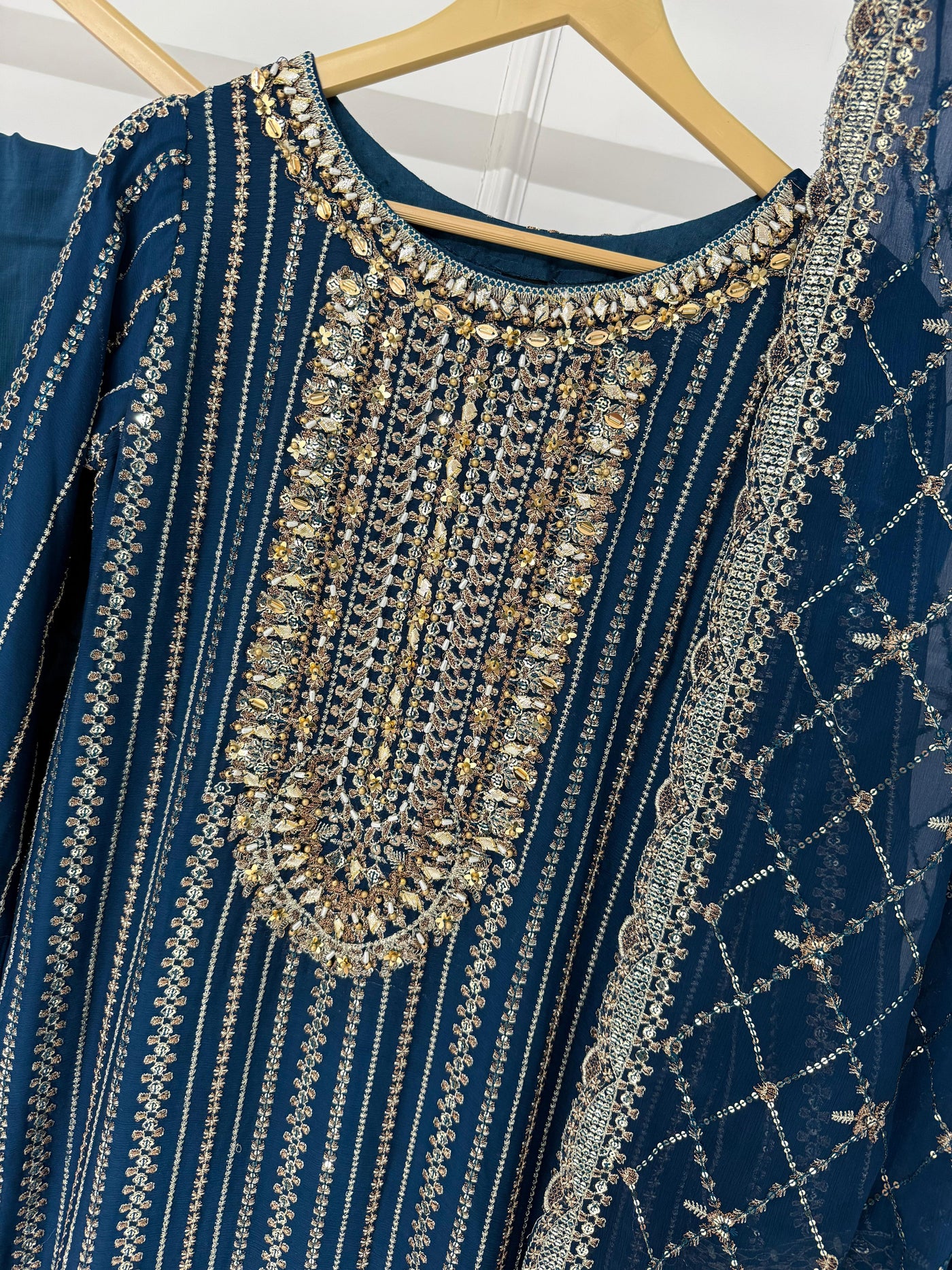 PS-1904 - Peach - Readymade Chiffon Suit 2025 - Memsaab Online
