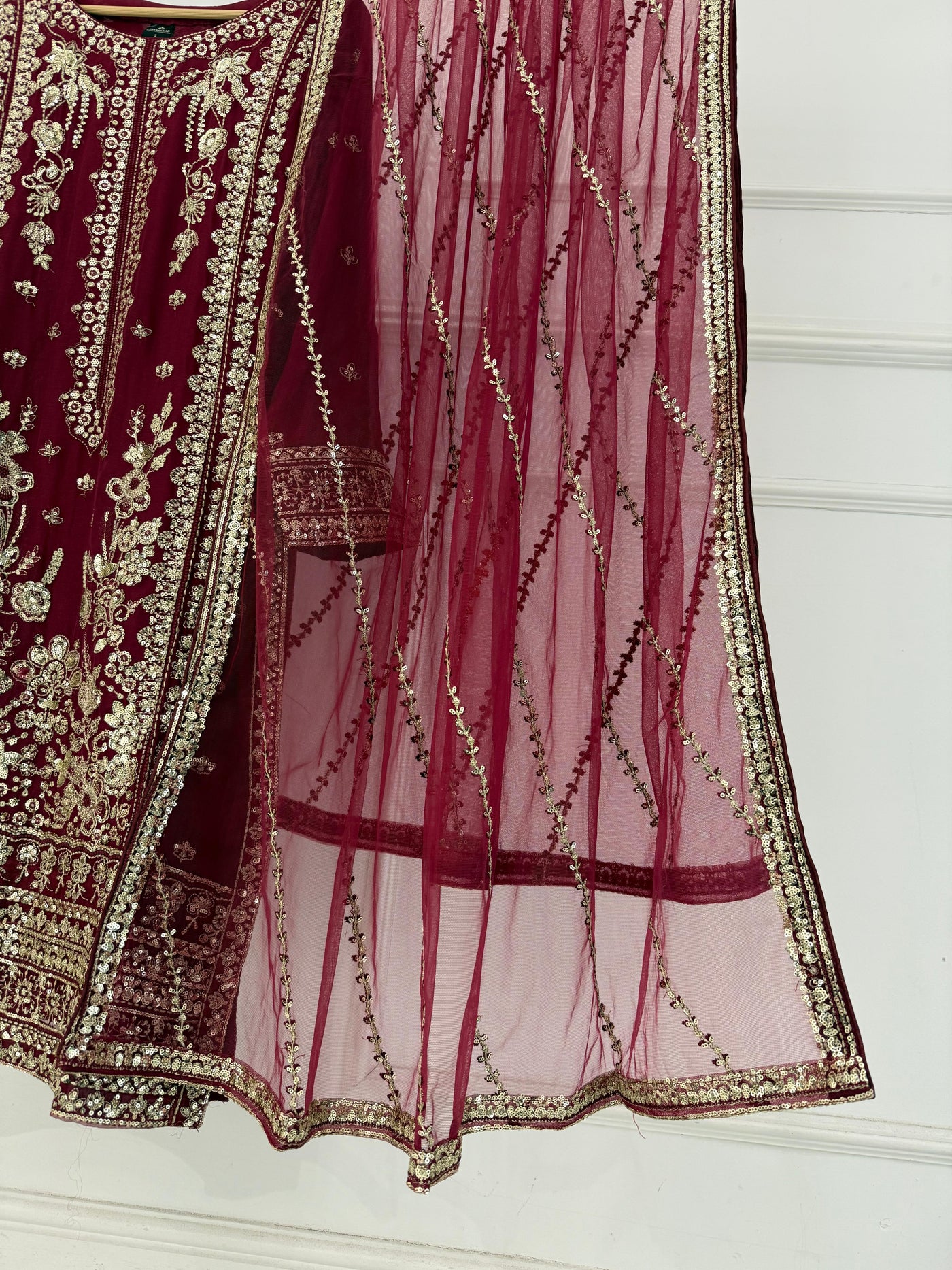 PS-1134 - Maroon - Readymade Chiffon Suit 2025 - Memsaab Online