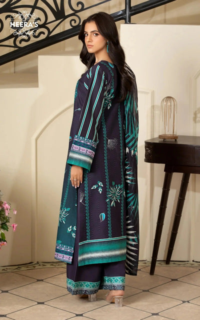 HSS-348- Readymade GREENISH LAVISTA PRINT Heeras Suit - Memsaab Online