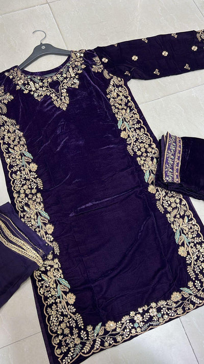 BPH-205 - Readymade Velvet Suit - Memsaab Online