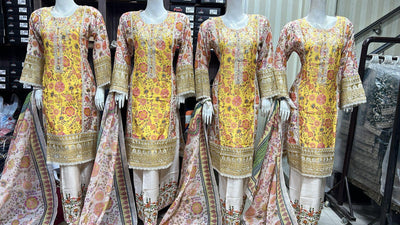 BPH-202 - Readymade Yellow Viscose Suit - Memsaab Online