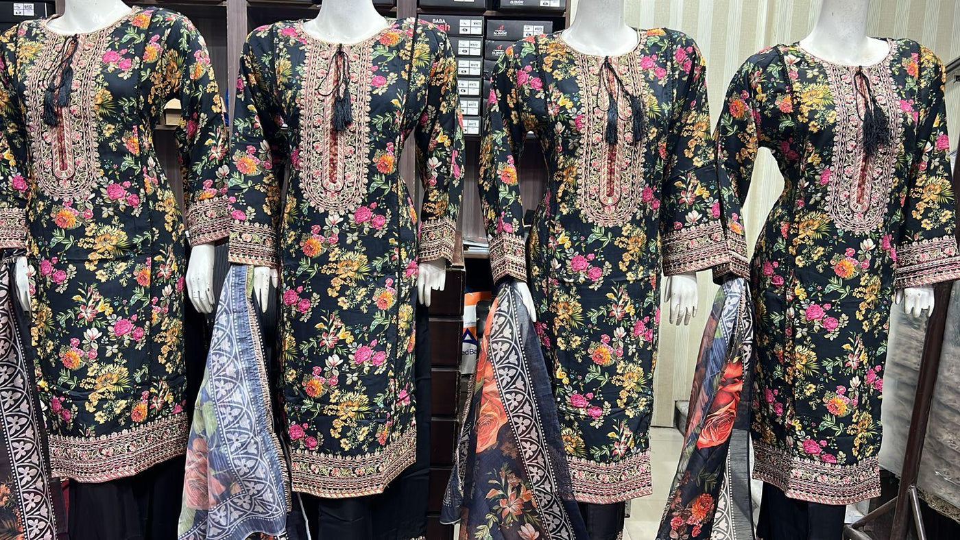 BPH-203 - Readymade Black Viscose Suit - Memsaab Online