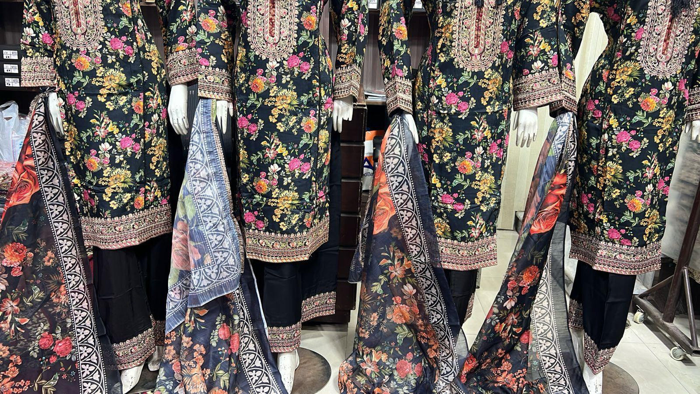 BPH-203 - Readymade Black Viscose Suit - Memsaab Online