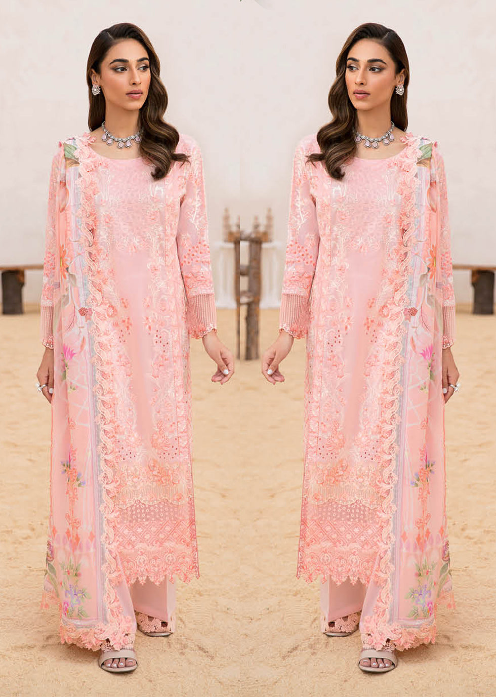 Z-703R Readymade Ramsha Andaaz Luxury Lawn - Memsaab Online