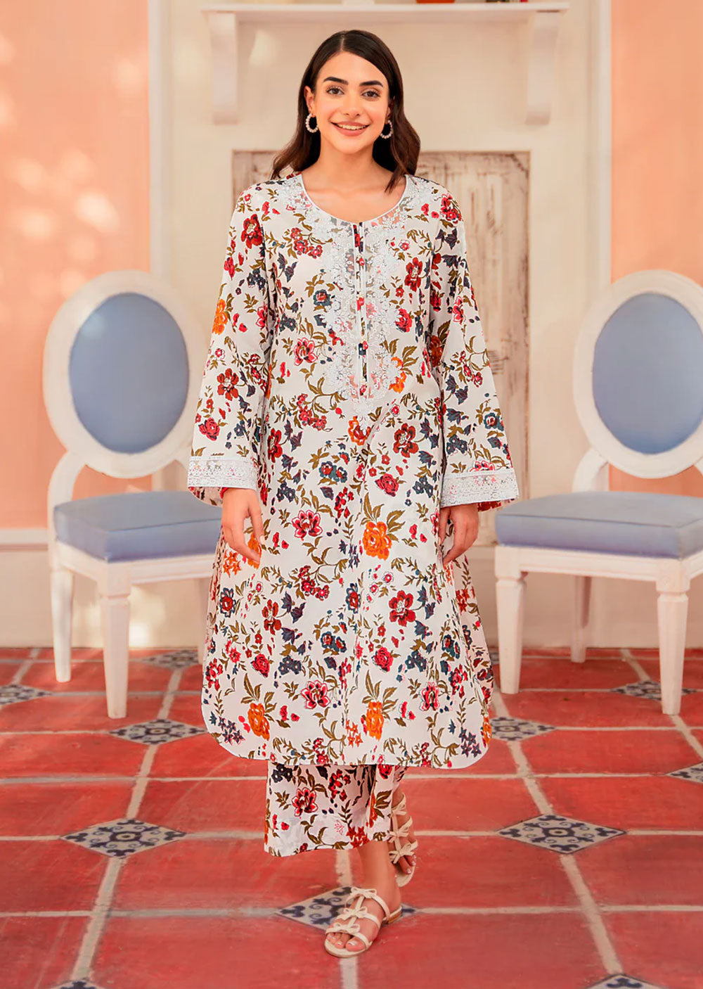 Amatul Readymade 2 Piece Cotton Lawn Suit - Memsaab Online