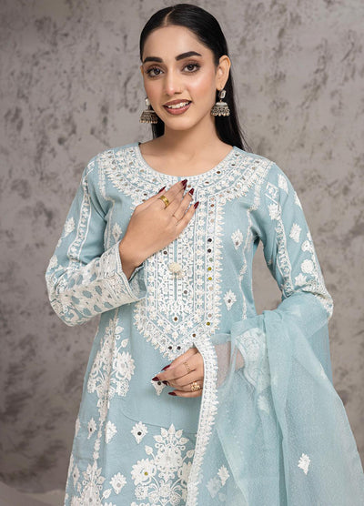 RGZ7103 - Rangz Organza Suit - Memsaab Online