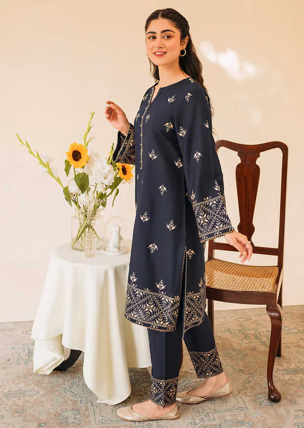 Aria Readymade 2 Piece Co-ord Lawn Suit - Memsaab Online
