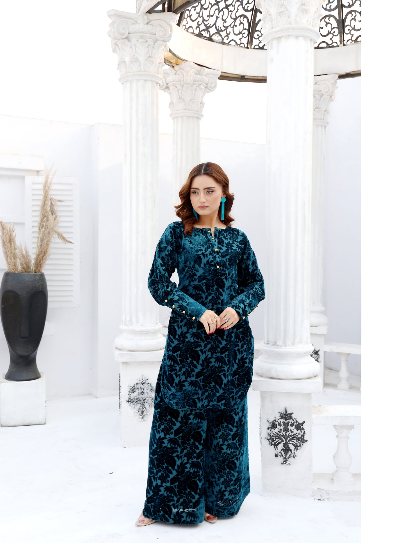 SFSH-10 - Readymade - LUXURY VELVET SUIT 2025 - Memsaab Online