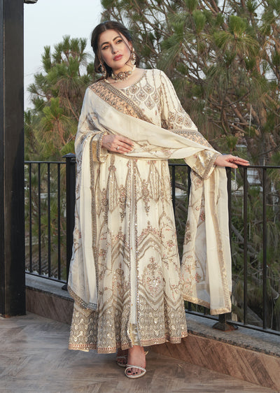 MARW-1600- Off White - Readymade Wedding Wear Outfit - Memsaab Online