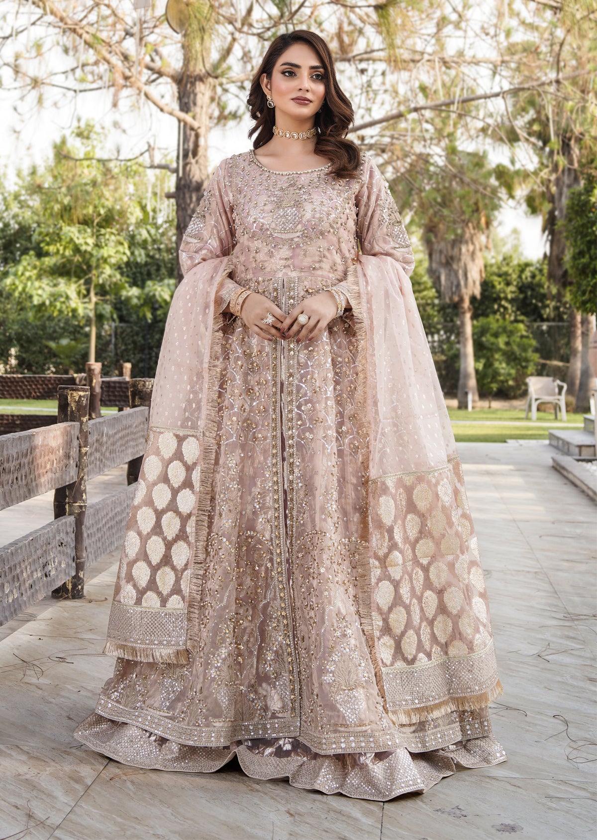 MARW-1610- B Pink- Readymade Wedding Wear Outfit - Memsaab Online